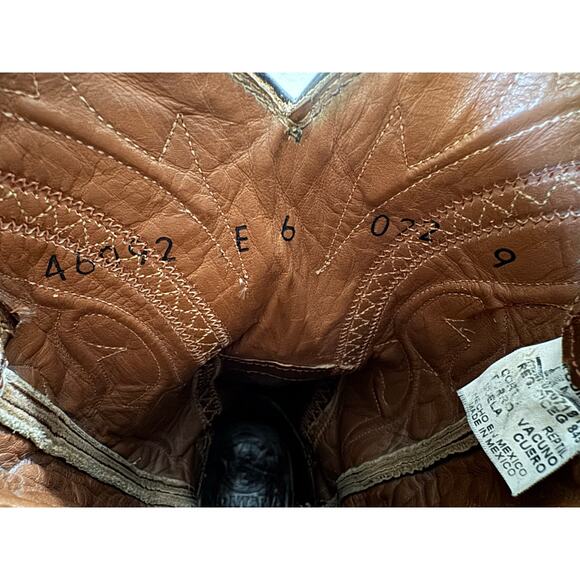 Montana Exotic Caiman Fuscus Skin Leather Men’s Western Boots Size 6 E main image 8